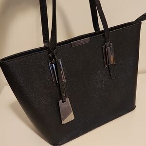 Aldo Shimmering Black Tote Bag
